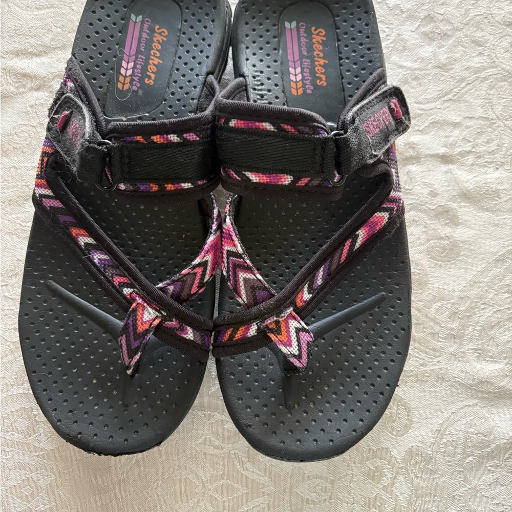 Skechers Black and Multicolor Sandals “Reggae Zig Swag”